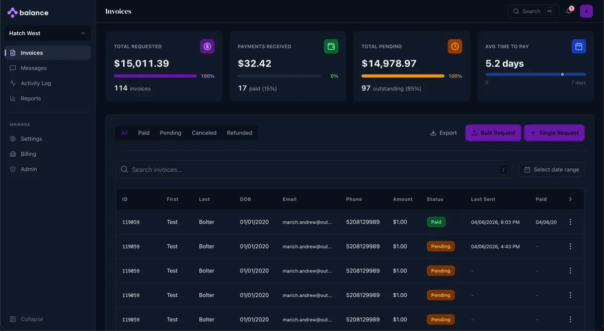 Medical Billing Platform screenshot